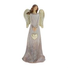 ANJEL VISIACE SRDCE ZLA/SIV POLY 10*8*25CM - Šedý | FLORASYSTEM