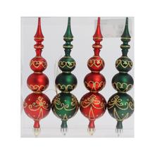 GULE PLAST. ČER/ ZEL MAT ORNAMENT S/4 18CM - FLORASYSTEM