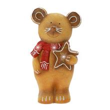 MYŠ PERNÍKOVÁ HNE/ČER MGO 21,5*12,2*40,5CM - Vánoční perníkové dekorace | FLORASYSTEM