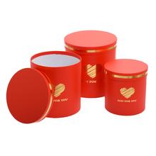 DARČEKOVÁ KRABIČKA SO SRDIEČKOM S/3 15x15,5-20x20,5CM ČERVENÁ - Valce | FLORASYSTEM