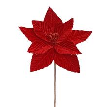 ZÁPICH VIANOČNÁ RUŽA ČERVENÁ ZAMAT 37CM - FLORASYSTEM