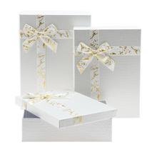 DARČEKOVÁ KRABIČKA OBDĹŽNIK MAŠĽA S/3 23x17x6,5-29x21x9,5CM BIELA - Hranaté | FLORASYSTEM