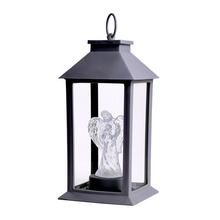 LED LUCERNA S ANJELOM  ČIER.5/18/YZE.BLACK - Hřbitovní svíčka dioda | FLORASYSTEM