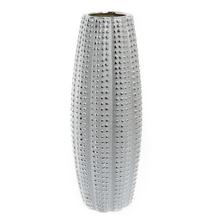 VÁZA KERAMIKA 14,5x14,5x39,5CM STRIEBORNÁ - Keramika jednobarevná interiérová | FLORASYSTEM