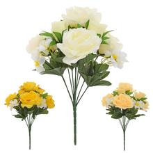 AKCIA! KYTICA RUŽA, DROB. KVETY, ZELEŇ MIX3F 38cm - Růže kytice | FLORASYSTEM