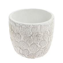 OBAL KVETY KERAMIKA 13.8*13.8*12.8 BIELY - Cement | FLORASYSTEM