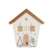 DOMČEK BIE/NAT LED PORCEL. 11,8*6*13,2CM - Domek | FLORASYSTEM