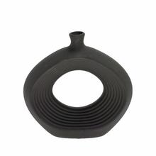 VÁZA KERAMIKA 20,5x6x20,5CM ČIERNA - Keramika jednobarevná interiérová | FLORASYSTEM