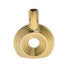 VÁZA KERAMIKA 17,5x5x21,5CM ZLATÁ - Keramika jednobarevná interiérová | FLORASYSTEM