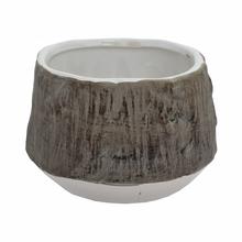 OBAL VZOR DREVO KERAMIKA 16*16*10.5 HNEDOBIELY - Keramika jednobarevná interiérová | FLORASYSTEM