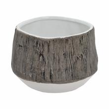 OBAL VZOR DREVO KERAMIKA 13.5*13.5*8.5 HNEDOBIELY - FLORASYSTEM