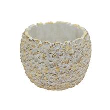 OBAL KVIETKY KERAMIKA 14.5*14.5*12 BIELY - Cement | FLORASYSTEM