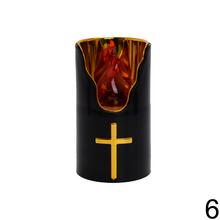 Náhrobné LED sviečky v bielej a čiernej farbe s krížom.