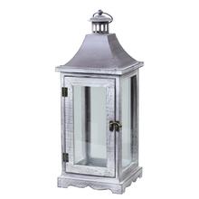 194FL/S LAMPÁŠ DREVO/KOV-M SIVÝ 17x17x44cm - lampáše drevo/kov | FLORASYSTEM