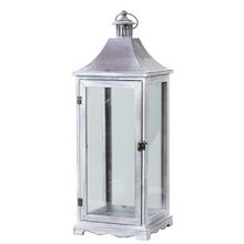 194FL/S LAMPÁŠ DREVO/KOV-L SIVÝ 25X25X68 - lampáše drevo/kov | FLORASYSTEM