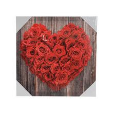 OBRAZ GLITTER SRDCE RŮŽE 28x28x1,5CM - Obrazy | FLORASYSTEM