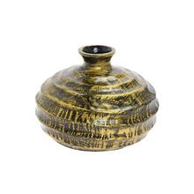 VÁZA GUĽATÁ POLYREZ S 20x20x15CM ZLATÁ - Keramika vzorovaná interiérová | FLORASYSTEM