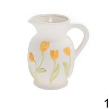 Keramický krčah s tulipánmi v mixe farieb.