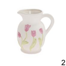 Keramický krčah s tulipánmi v mixe farieb.