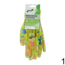 Ochranné rukavice s kvetinovým vzorom.