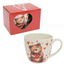 super cena! Šálka 460ml macko so srdcom - Šálky a keramika | FLORASYSTEM