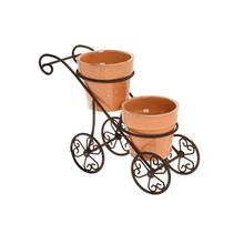 KOČÁR REZ / 2 květináče 20x7x15 CM - Kovové nádoby | FLORASYSTEM