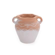 OBAL KERAMIKA 13,5x11x11,5CM NATUR BIELY VZOR - FLORASYSTEM