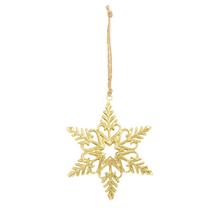 ZÁVES VLOČKA ZLATÁ 8,5*1,3*10CM - Vločky a hvězdy | FLORASYSTEM