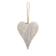 ZÁVES SRDCE BIELE DREVO 10*2,5*14CM - Srdíčka | FLORASYSTEM