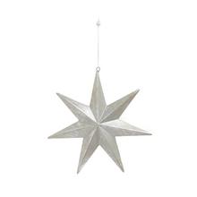 ZÁVES HVIEZDA STRIEBORNÁ DREVO 16*16*3,5CM - Vločky a hvězdy | FLORASYSTEM