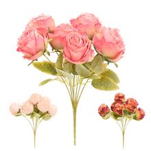 KYTICA RUŽA, DROB. KVETY, ZELEŇ MIX/3F 30CM - Umělé květiny sušený vzhled | FLORASYSTEM