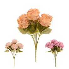 KYTICA RUŽA, DROB. KVETY, ZELEŇ MIX/3F 30CM - Umělé květiny sušený vzhled | FLORASYSTEM