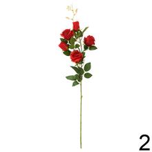 Umelé kvety ruže v mixe farieb, 5-hlavové, 77 cm.