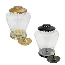 KOBE KAH.SKLO S LED VKLADOM 32,5cm - Hřbitovní svíčka čiré sklo | FLORASYSTEM