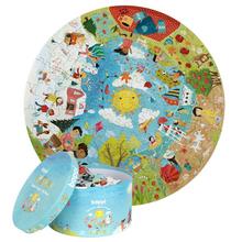 Okrúhly puzzle s 150 dielmi znázorňujúci ročné obdobia.