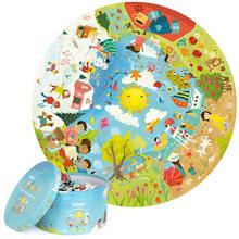 Okrúhly puzzle s 150 dielmi znázorňujúci ročné obdobia.