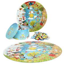 Okrúhly puzzle s 150 dielmi znázorňujúci ročné obdobia.