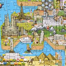 Puzzle 1000 dielov s mapou sveta v 8-bitovom štýle.