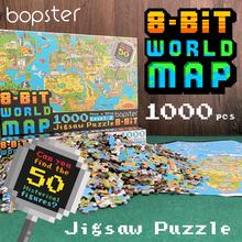 Puzzle 1000 dielov s mapou sveta v 8-bitovom štýle.
