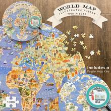 Puzzle Ilustrovane 1000 dielov –Mapa sveta WM001 - FLORASYSTEM