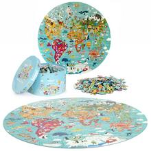 Okrúhly puzzle s mapou sveta, 150 dielov.