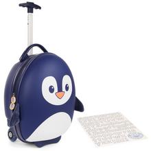 Kufor Boppi Tiny Trekker 17L v tvare tučniaka, modrý