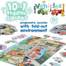 Puzzle boppi skladačka 10 v 1 - Auta