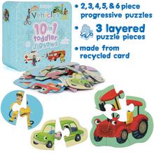 Puzzle boppi skladačka 10 v 1 - Auta