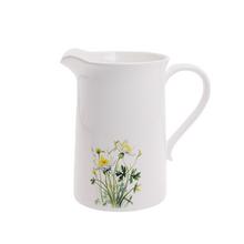 KRČAH BIELY, KVETY PORCEL 19*12,6*19CM - FLORASYSTEM