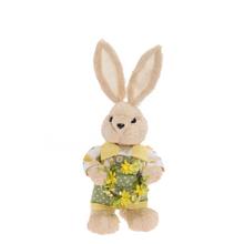 ZAJAC S VENČEKOM BÉŽ/ZEL/ŽLT SLAMA 18*16*44CM - Slaměné dekorace | FLORASYSTEM