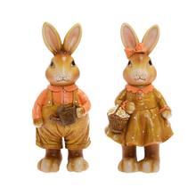 ZAJAČIKY HNEDO-ORANŽOVÉ MIX/2 PLY 10*9,5*25,5CM - Keramické | FLORASYSTEM