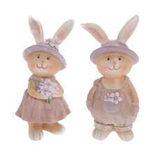 ZAJAČIK HNEDO-FIALOVÝ MIX/2 POLY 7,5*6*17CM - Keramické | FLORASYSTEM