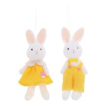 ZÁVES ZAJAČIK BIE/ŽLT TEXTIL MIX/2  14CM - Zajíčci | FLORASYSTEM