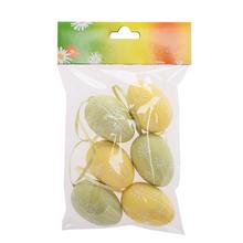 ZÁVES VAJCE PLAST S/6 6CM  - Plastové vzorované | FLORASYSTEM